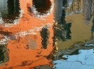 orange house in water